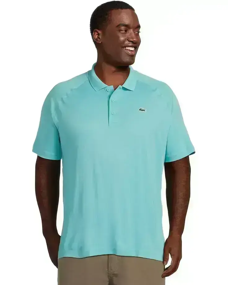 Men's Lacoste Short Sleeve Sport Breathable Run-Resistant Interlock Polo Shirt