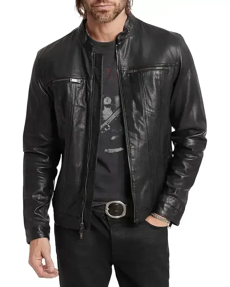 Men's John Varvatos BRANDO BAND COLLAR JACKET