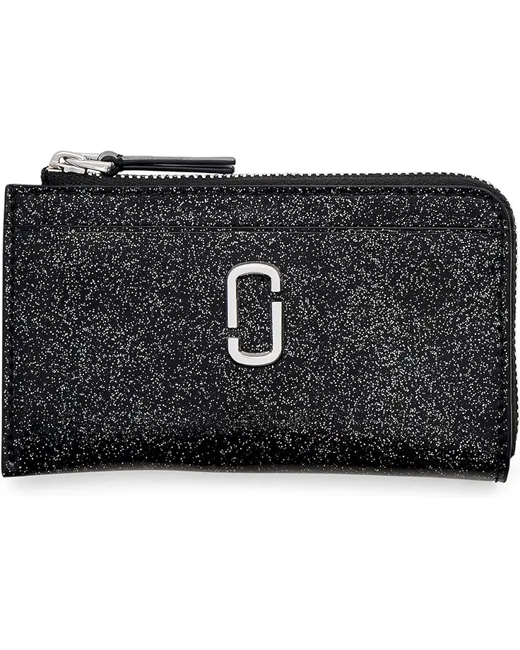 The Coated Glitter Top Zip Multi Wallet