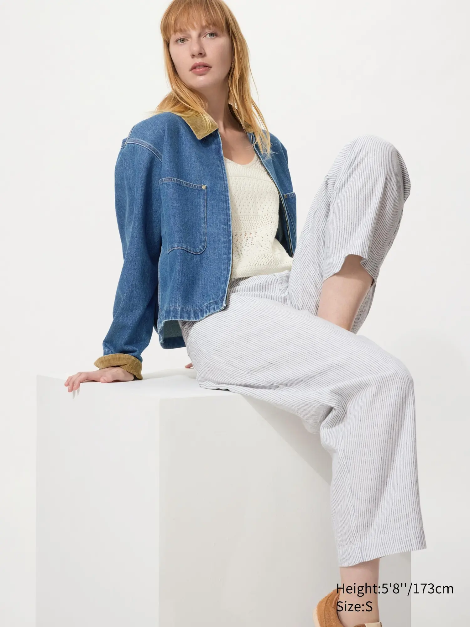 Linen Cotton Tapered Pants | Striped