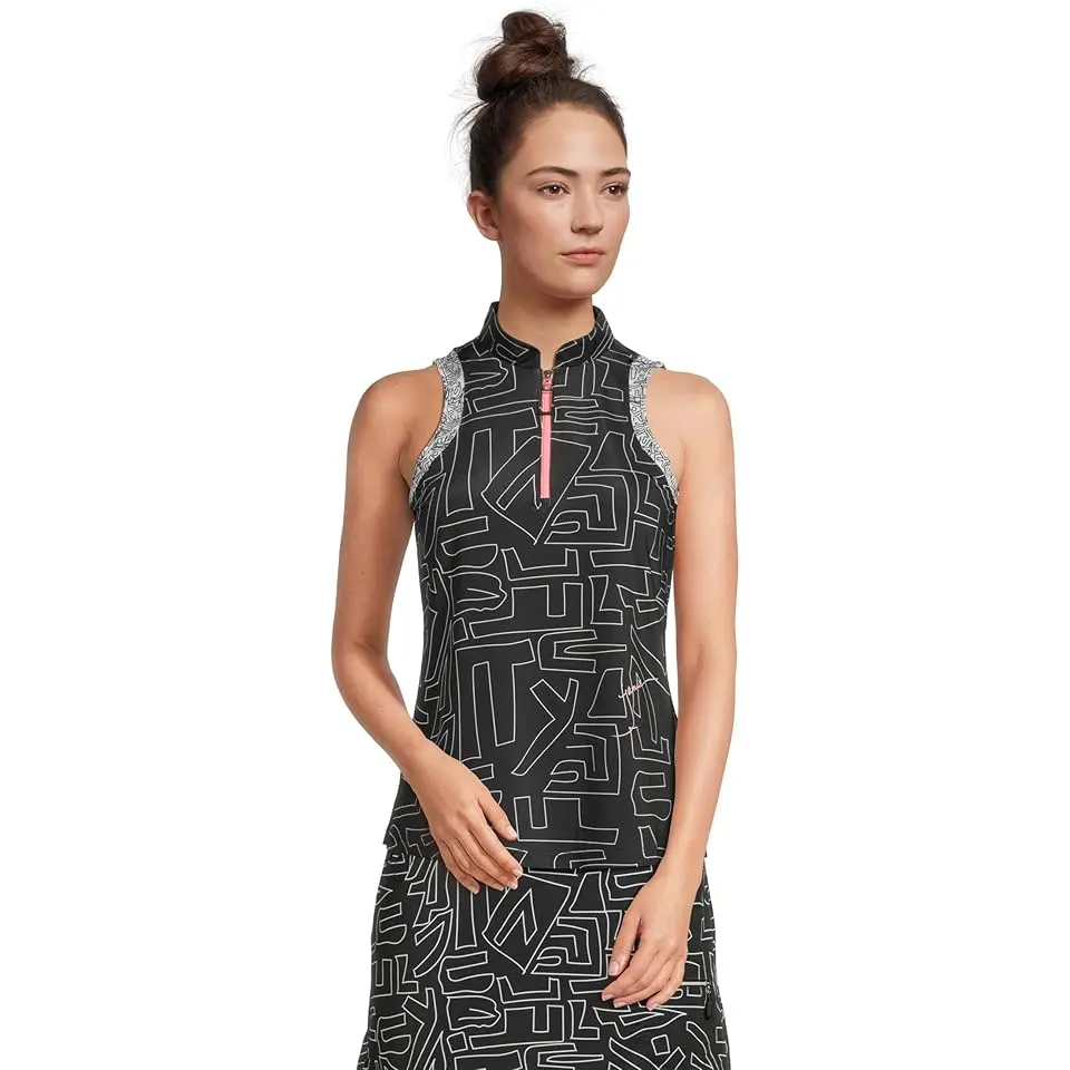 Hieroglyphics Print Sleeveless Top
