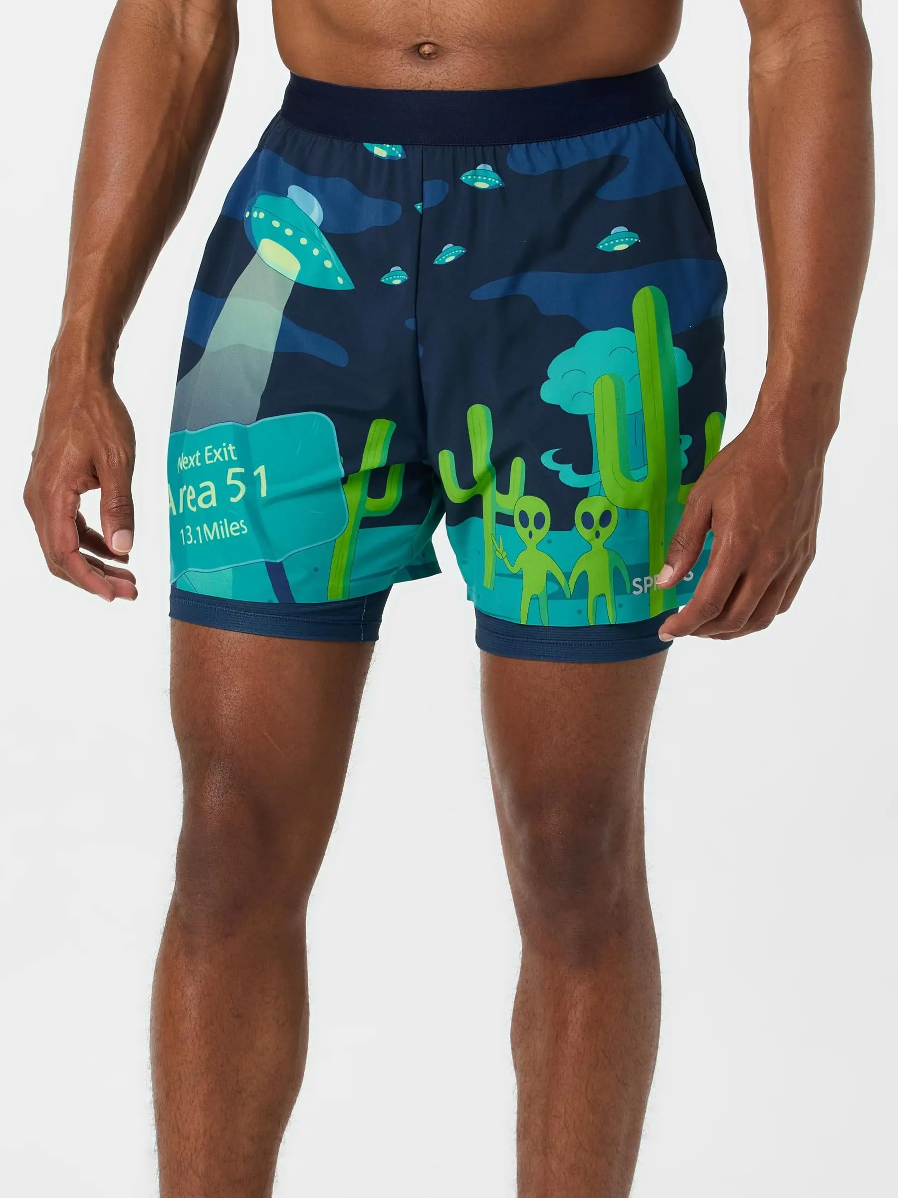 Sprints Men's 2in1 5" Short Univited Alien