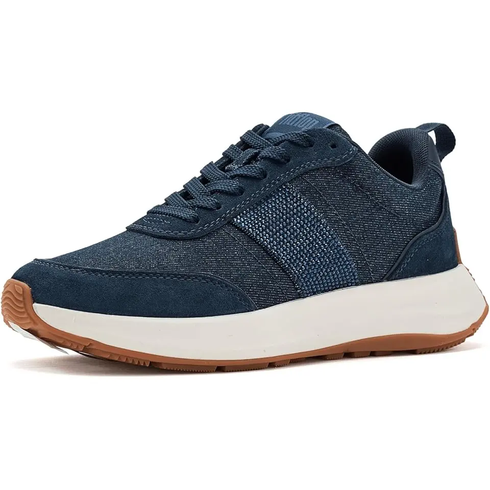 F-mode Flow Crystal Denim/Suede Sneakers