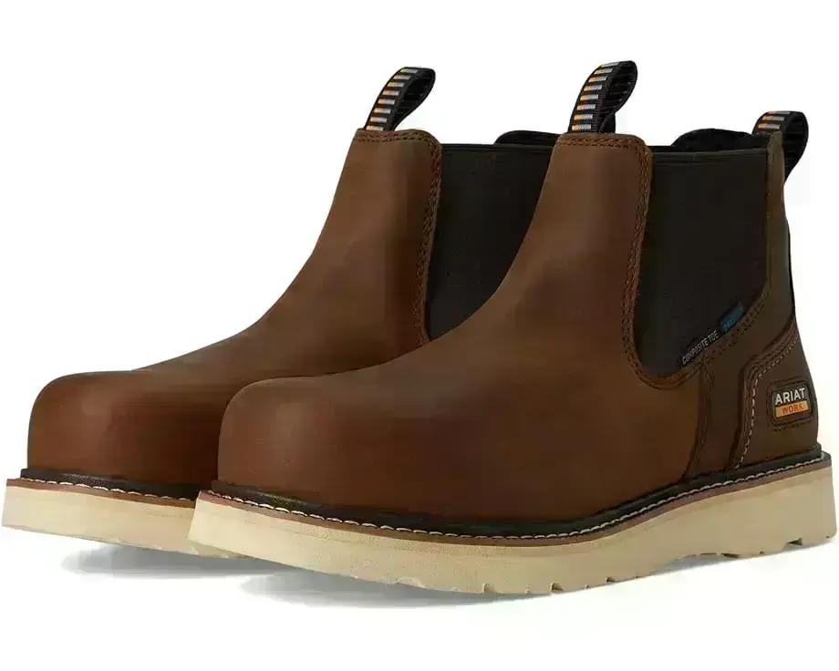 Men's Ariat Rebar Wedge Chelsea Waterproof Composite Toe Work Boots