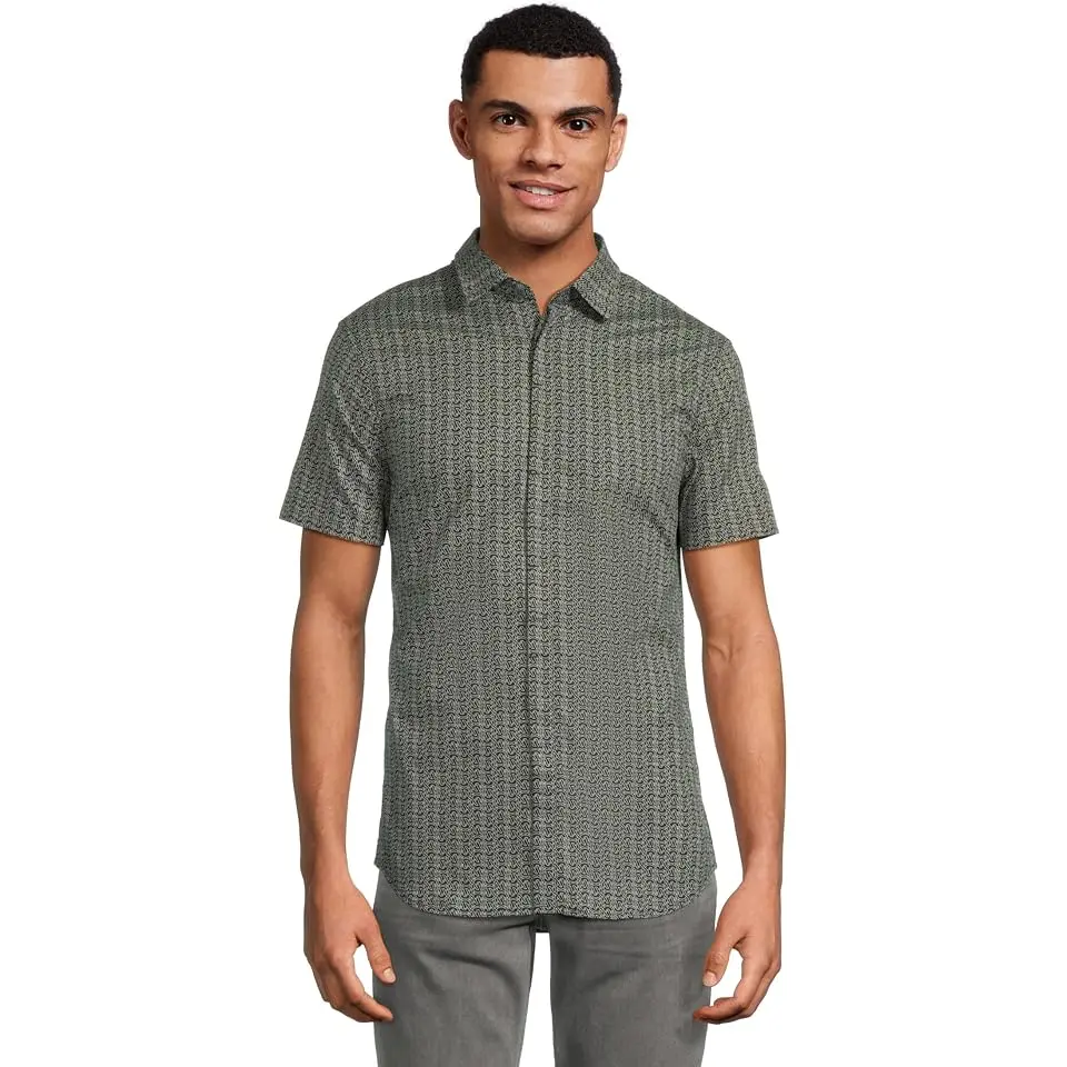 Short Sleeve Slim Fit Micro Print Shirt