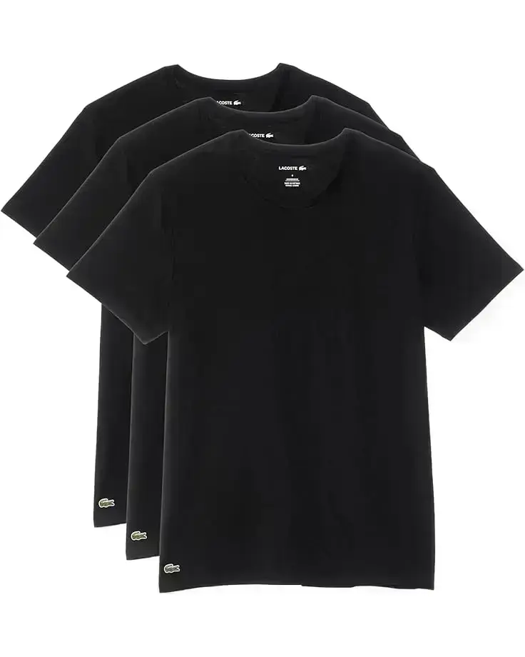 Men's Lacoste 100% Cotton Regular Fit Crew-Neck T-Shirt 3-Pack