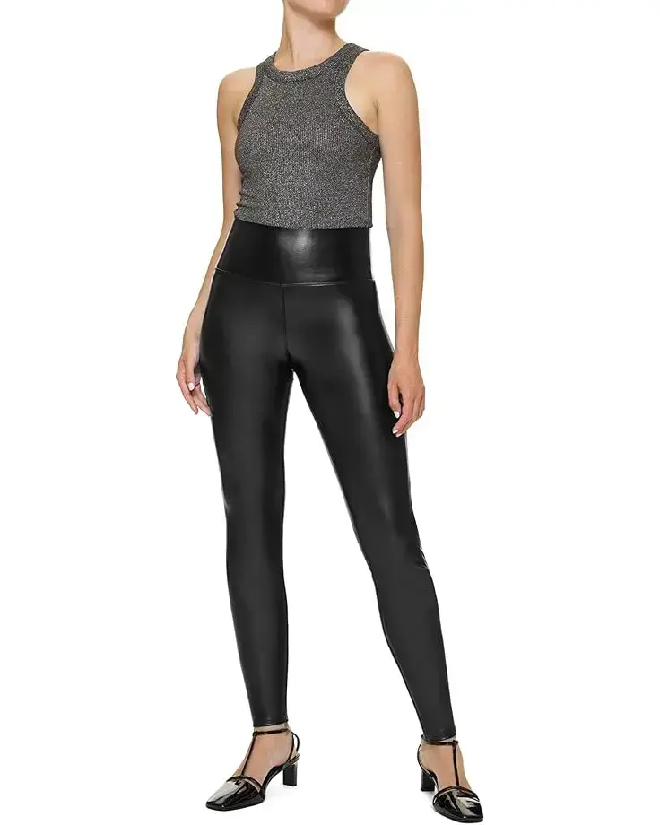 Women's HUE Leather Flat-Tering Fit Leggings