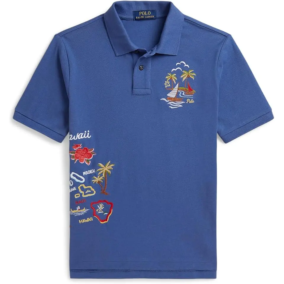 Embroidered Cotton Mesh Polo Shirt (Big Kid)