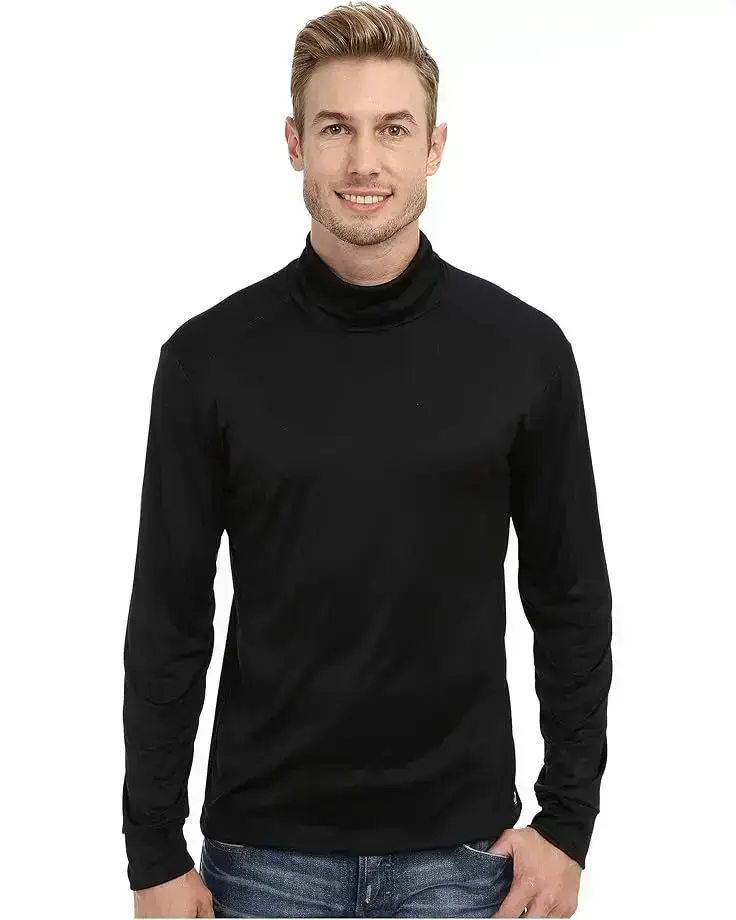 Men's Hot Chillys Peach Solid Roll T-Neck