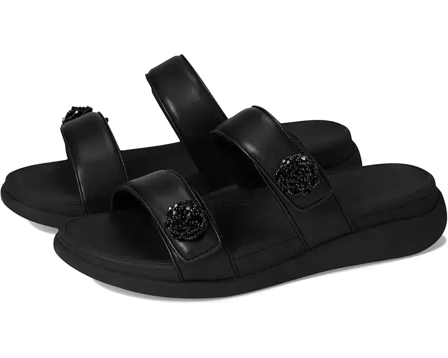 Women's FitFlop F-Mode Go Beadie-Button Adj. Flatform 2-Bar Slides