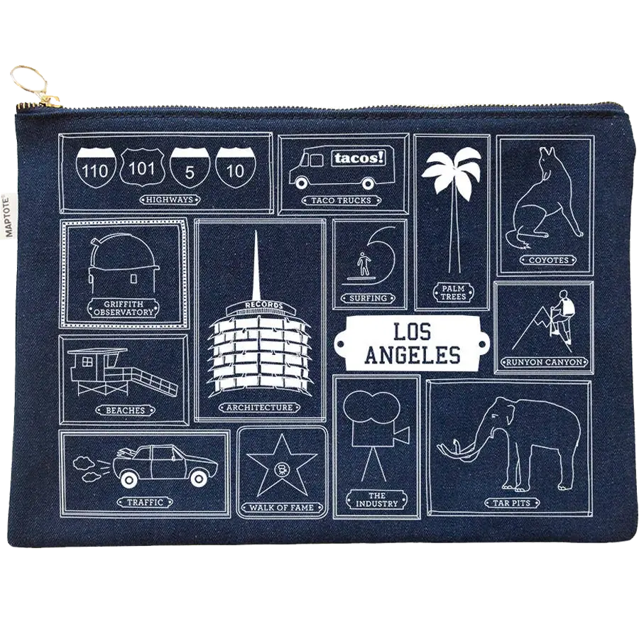 Los Angeles Flat Zip Pouch