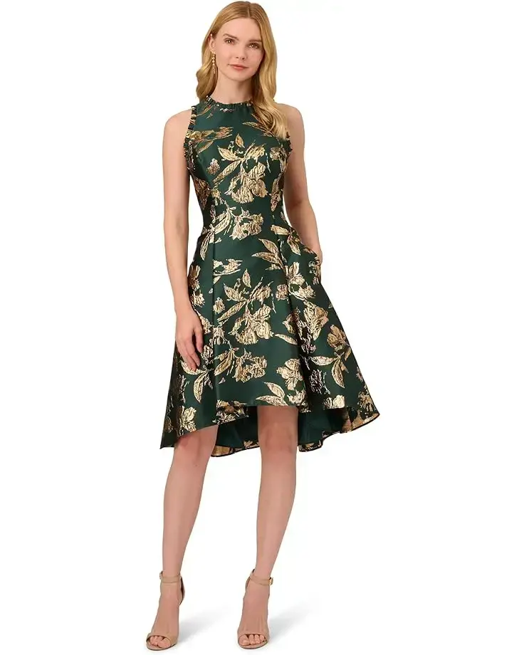 Women's Adrianna Papell Printed Jacquard High-Low Hem Party Dress
