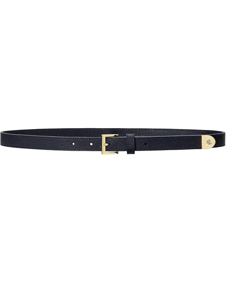 Women's Lauren Ralph Lauren Pebbled Leather Skinny Belt
