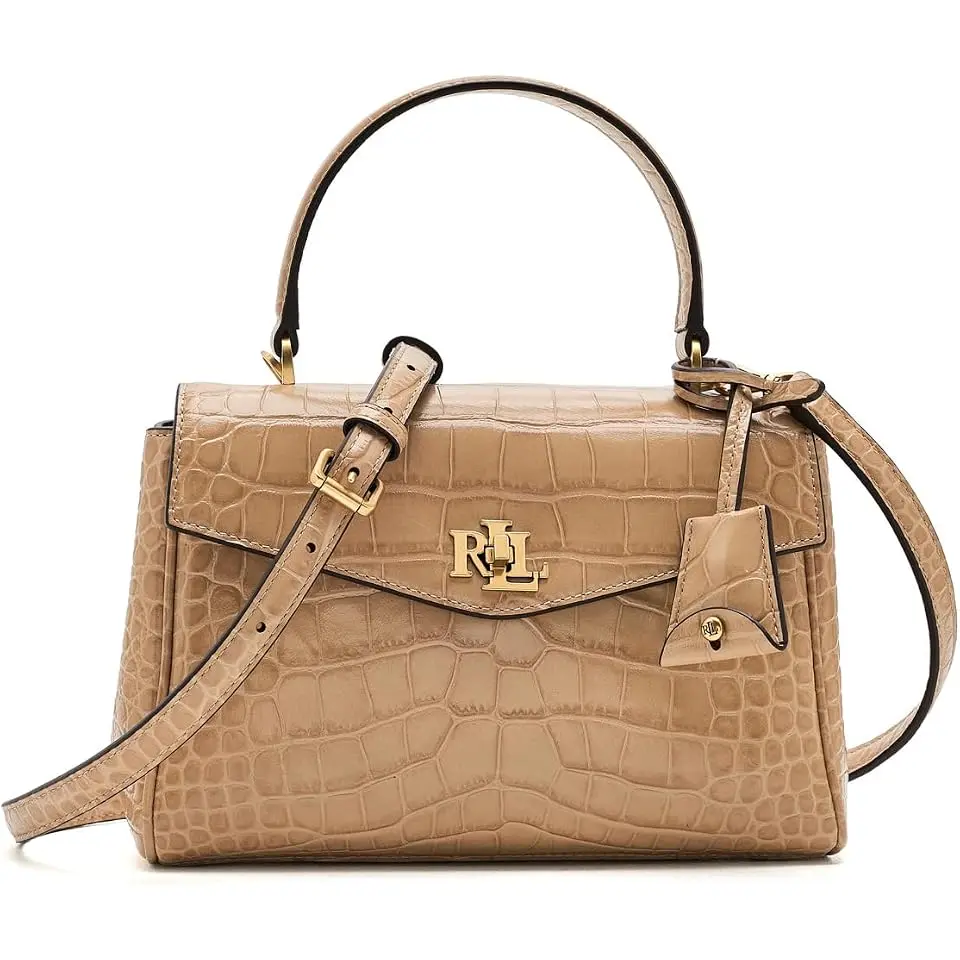 Croc-Embossed Small Farrah Soft Satchel