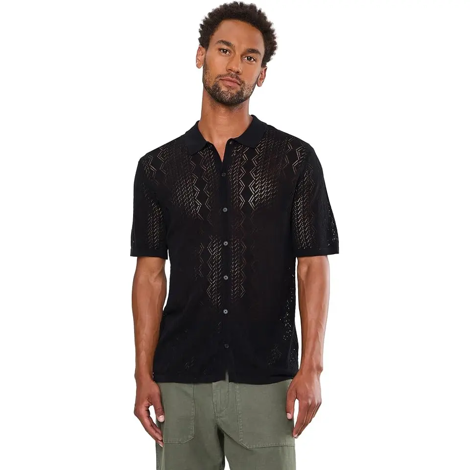 Emil Short Sleeve Pointelle Sweater Shirt Y2701f26