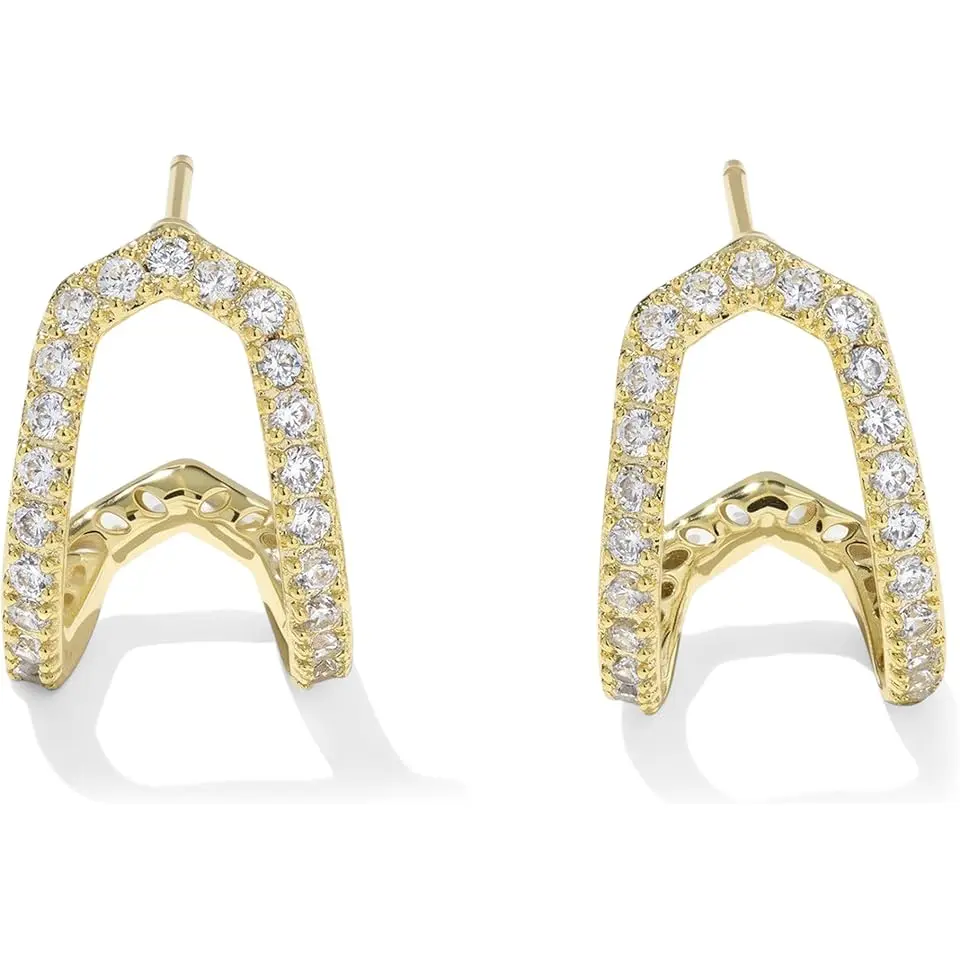 Daphne Pave Huggie Earrings