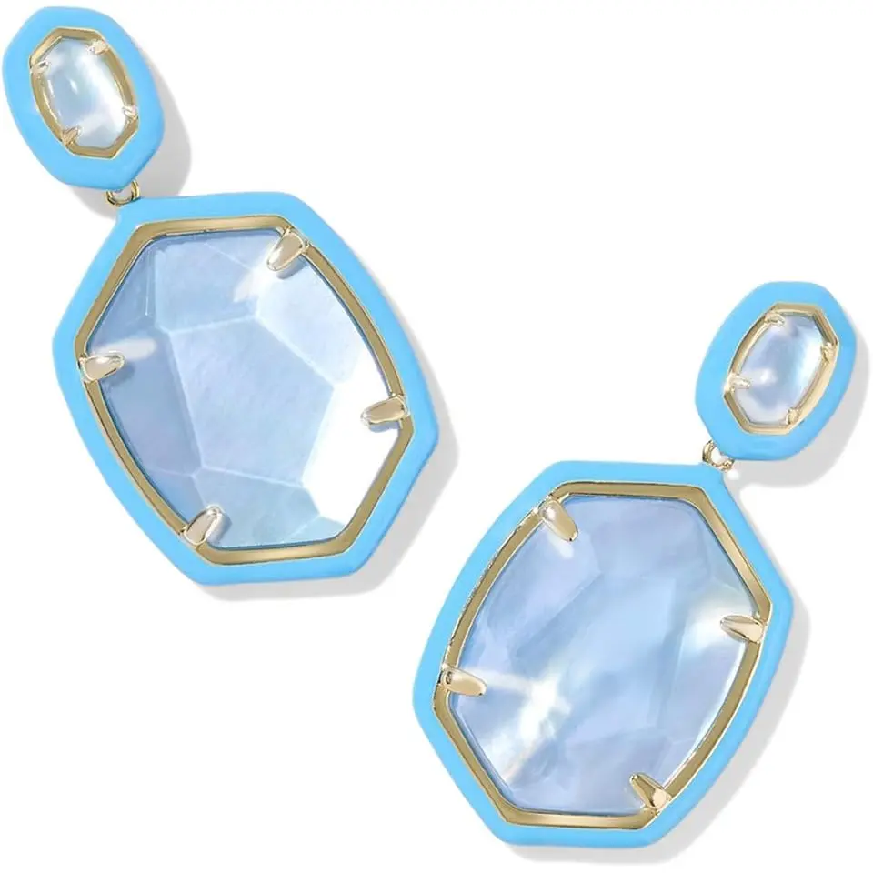 Daphne Enamel Frame Drop Earrings