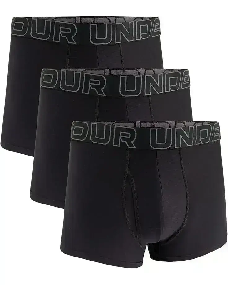 Men's Under Armour 3-Pack Performance Tech Solid 3" Boxer Briefs