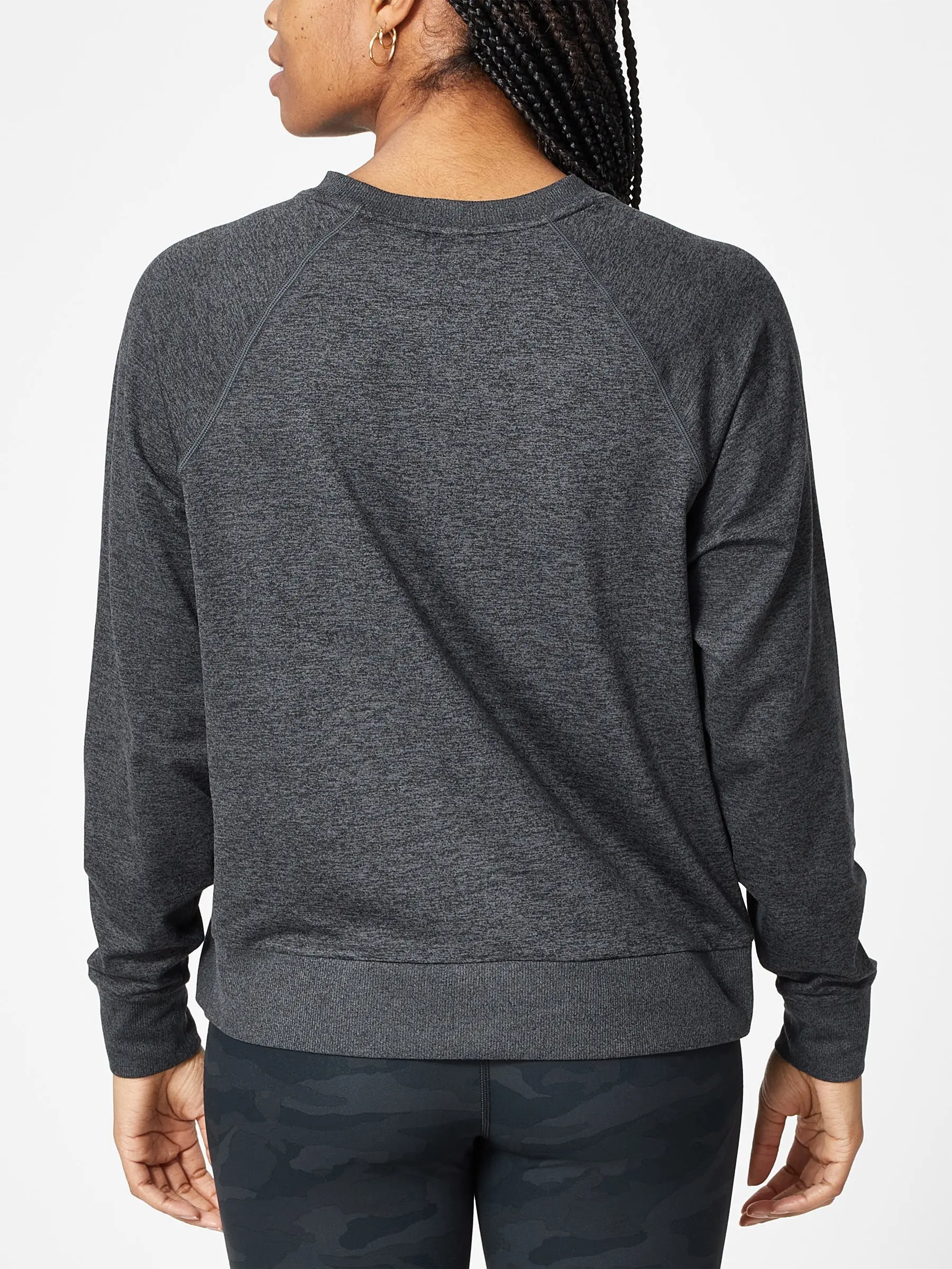 Vuori Women's Halo Crew Long Sleeve Charcoal Heather