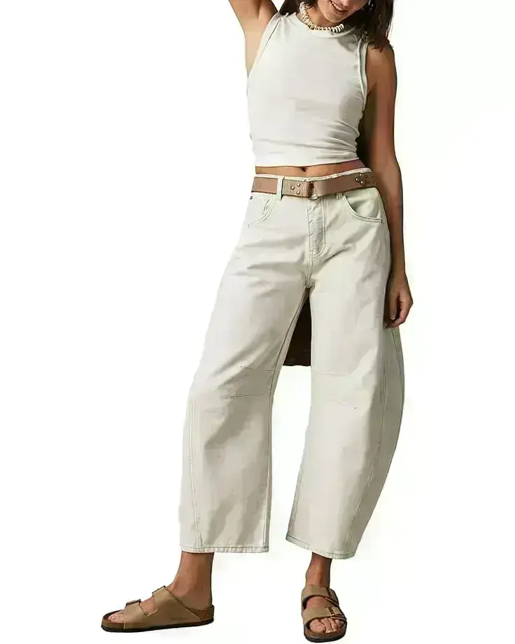 Women's Free People We The Free Good Luck Mid-Rise Barrel Jeans