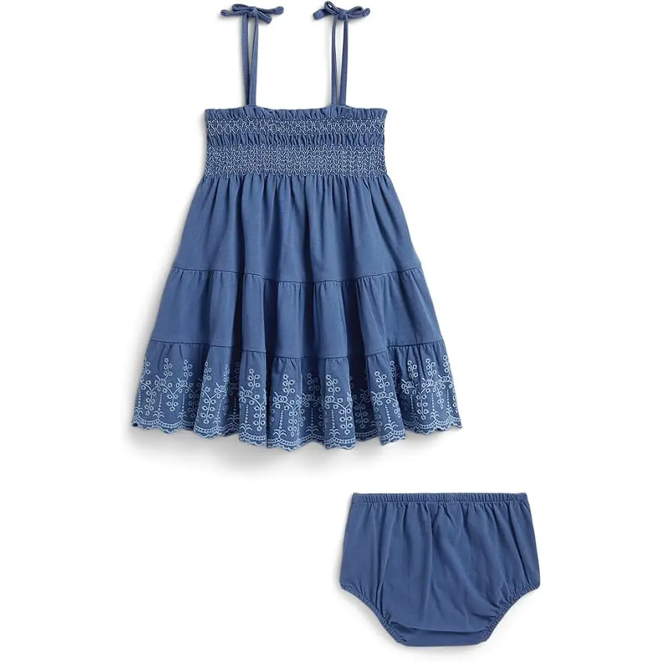 Eyelet Cotton Jersey Dress & Bloomer (Infant)
