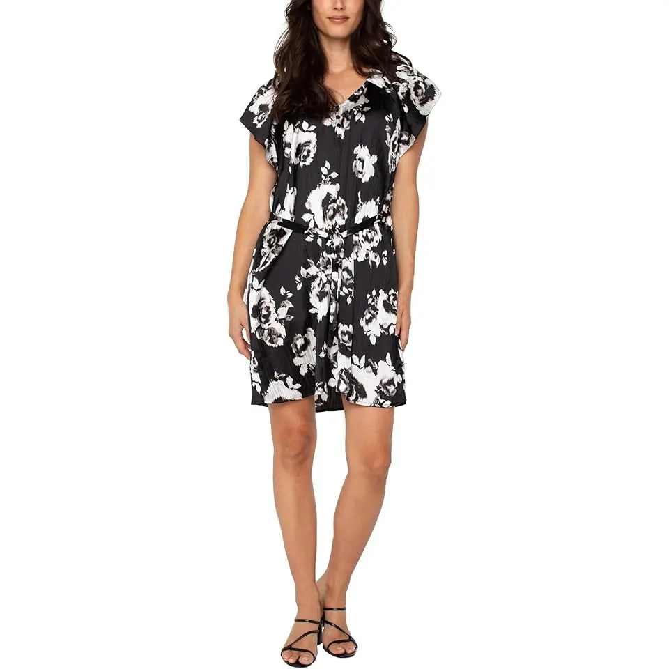 Flutter Sleeve Raglan Woven Dress