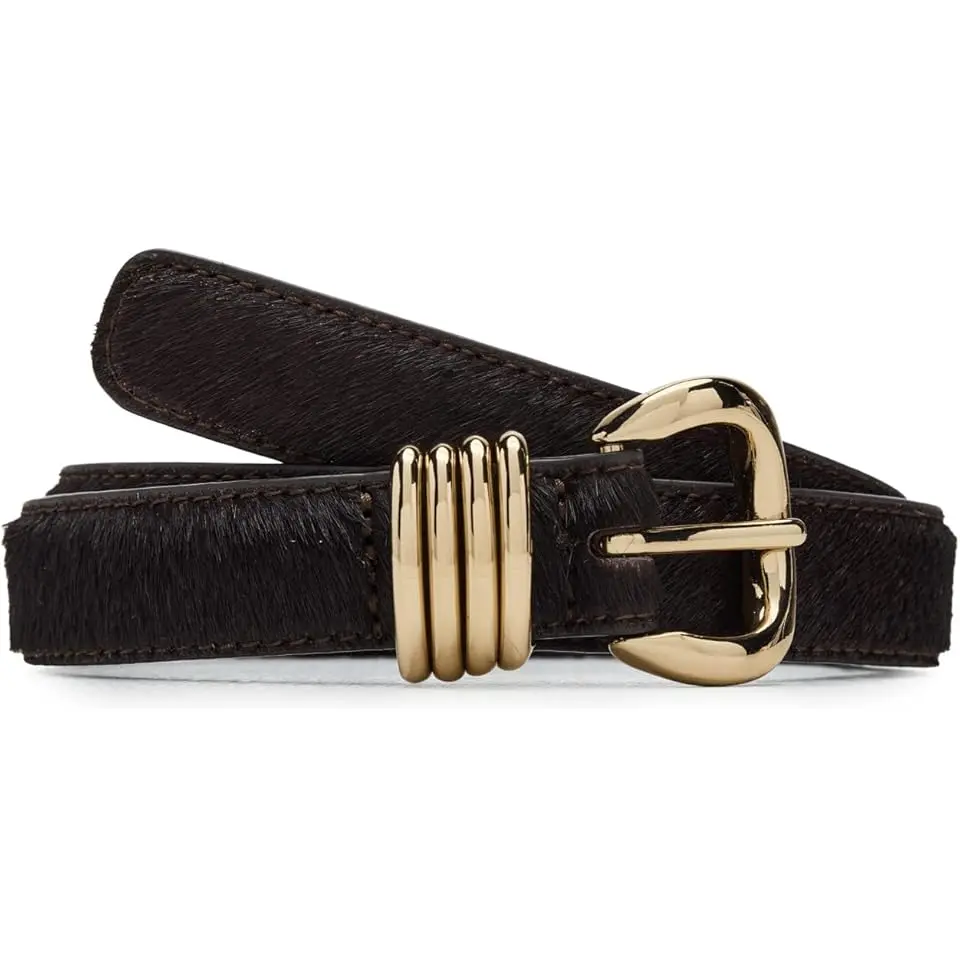 Metal Keeper Belt in Haircalf