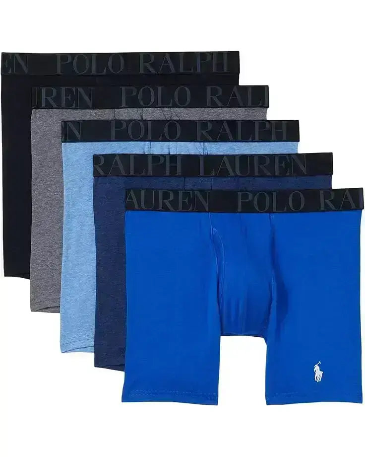 Men's Polo Ralph Lauren 5-Pack Stretch Fit Classic Boxer Briefs