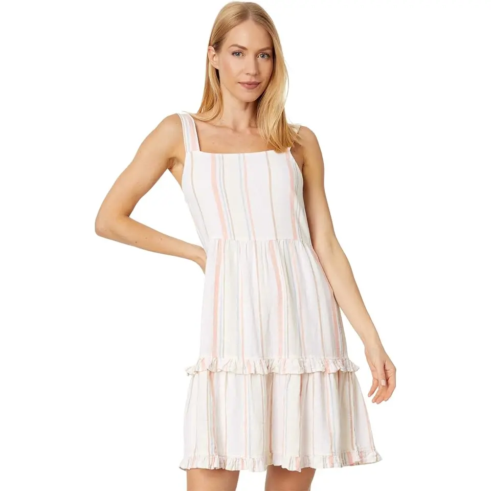 Square Neck Tiered Short Dress