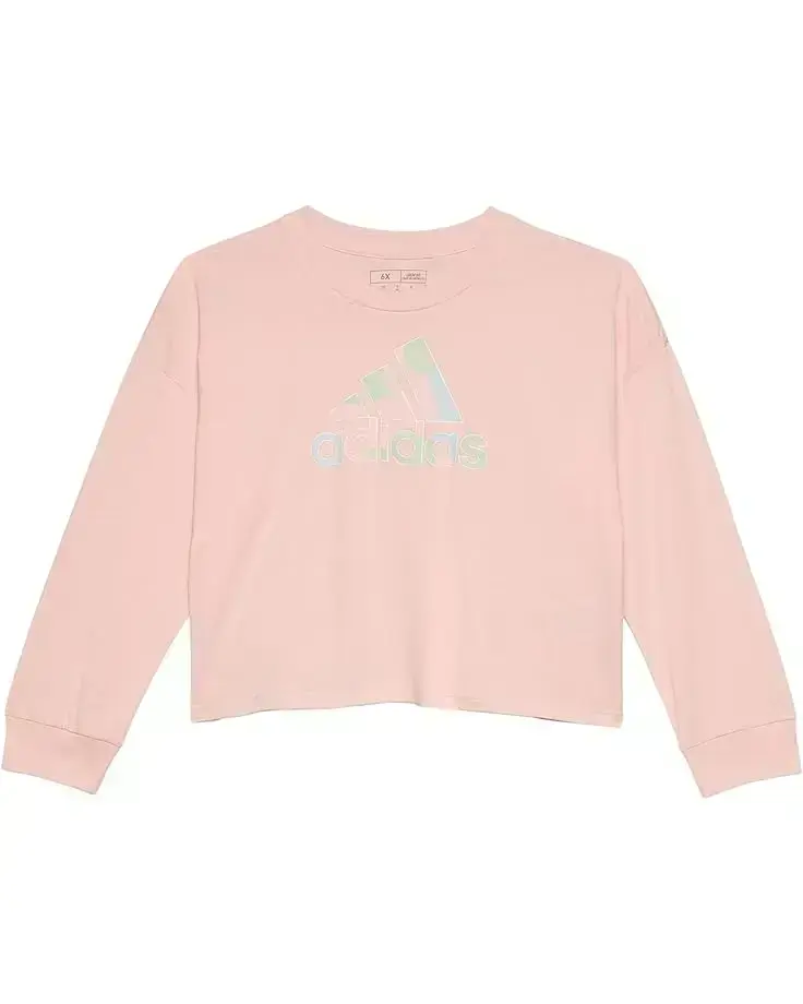 adidas Kids Long Sleeve Waist Crew Tee (Toddler/Little Kid)