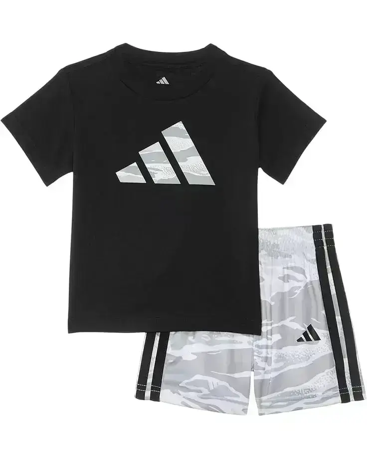 Boy's adidas Kids Cotton Tee & AOP Camo Short Set (Infant)