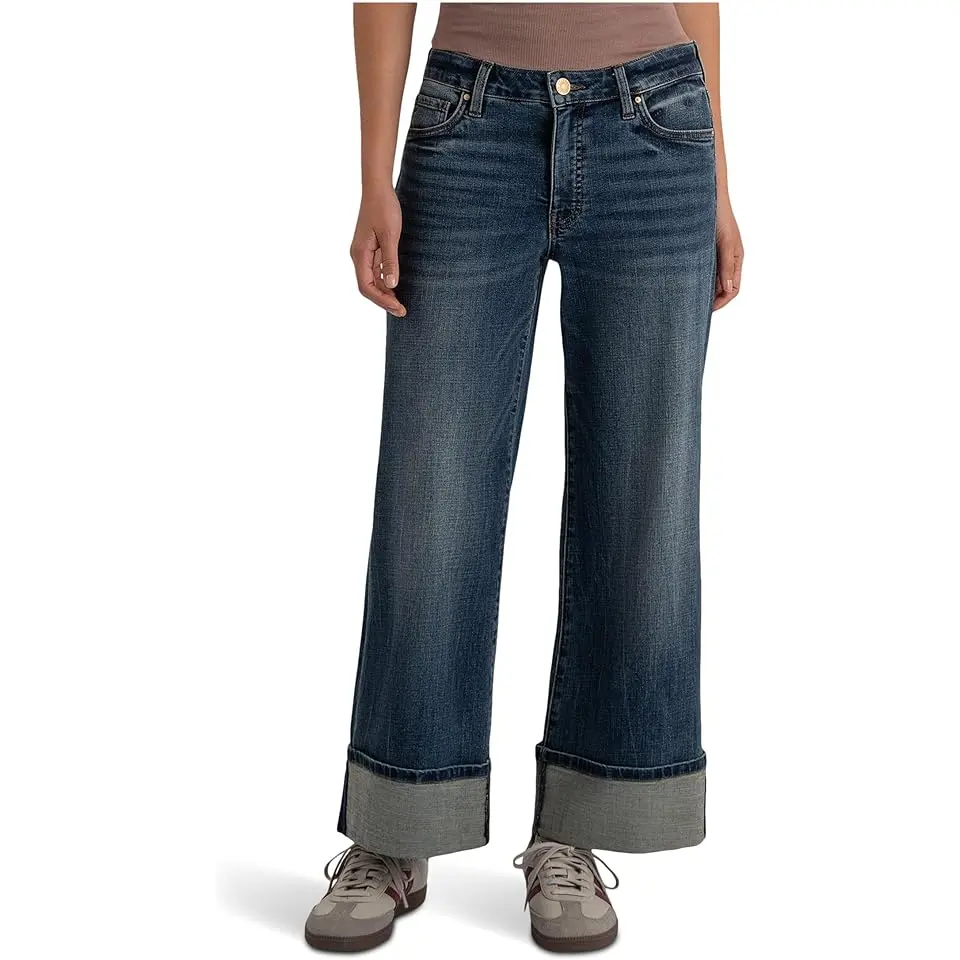 Meg High-rise Fab Ab Wide Legs Roll Up Regular Hem In Interconnected