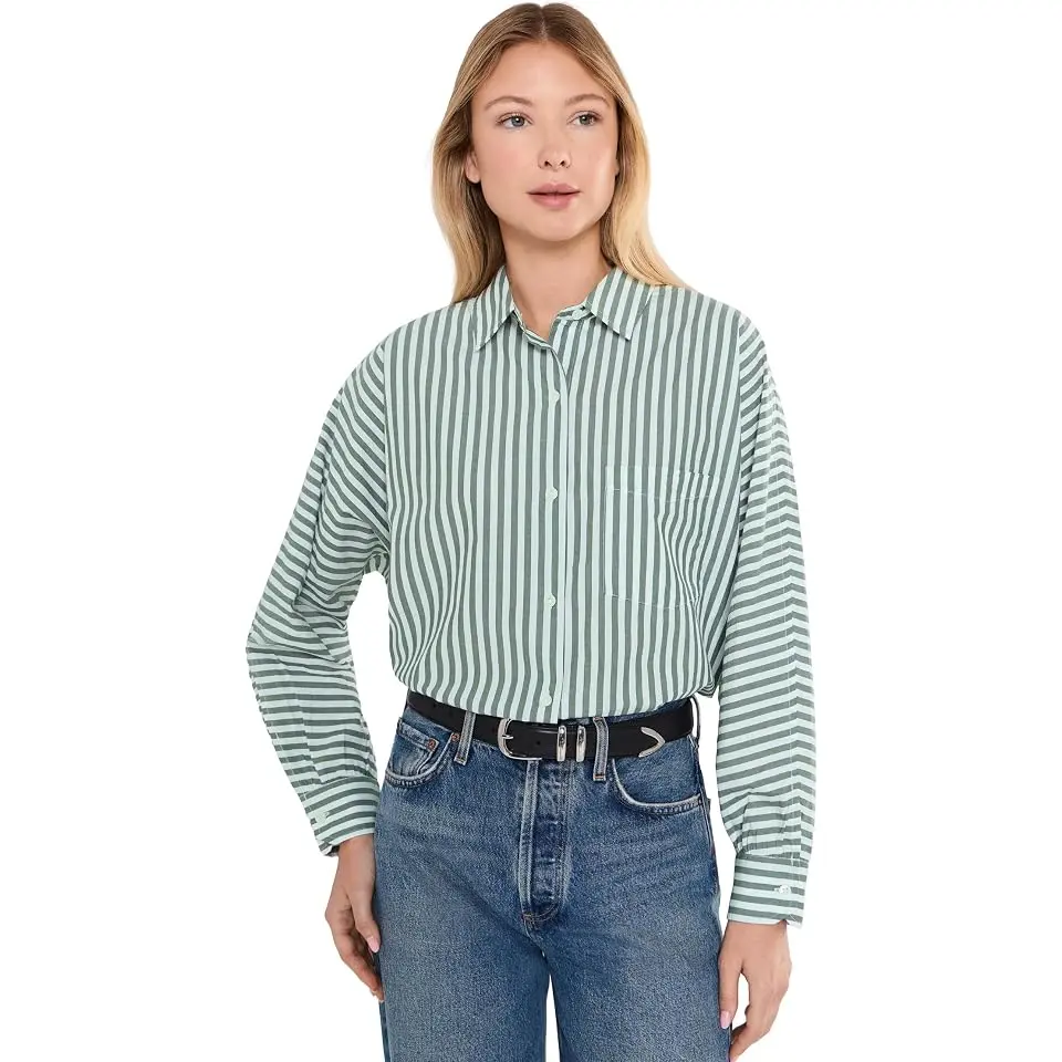 Dolman Sleeve Button-Down Shirt