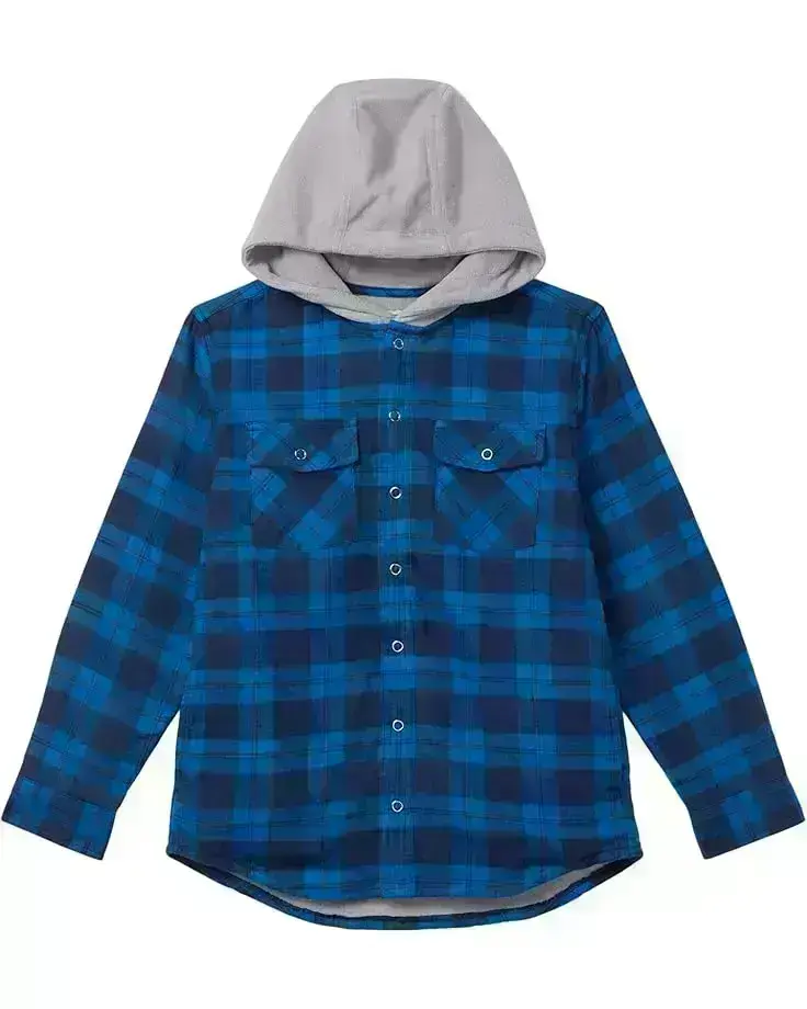 L.L.Bean Kids Fleece Lined Flannel Shirt Hooded Plaid (Big Kid)