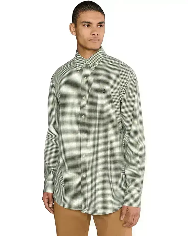 Classic Fit Gingham Stretch Poplin Shirt