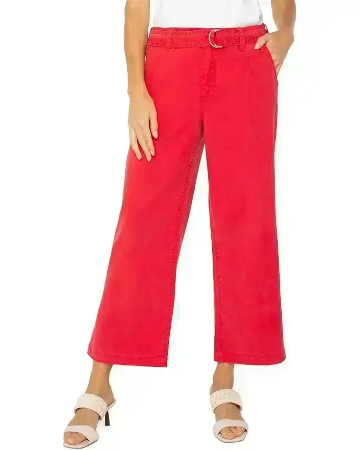 Women's Liverpool Los Angeles Stride High-rise Crop Wide Leg With Self Belt