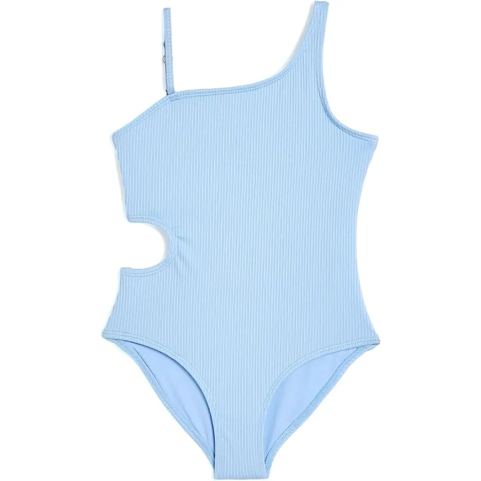 Asymmetric Cutout One-Piece Swimsuit (Big Kids)