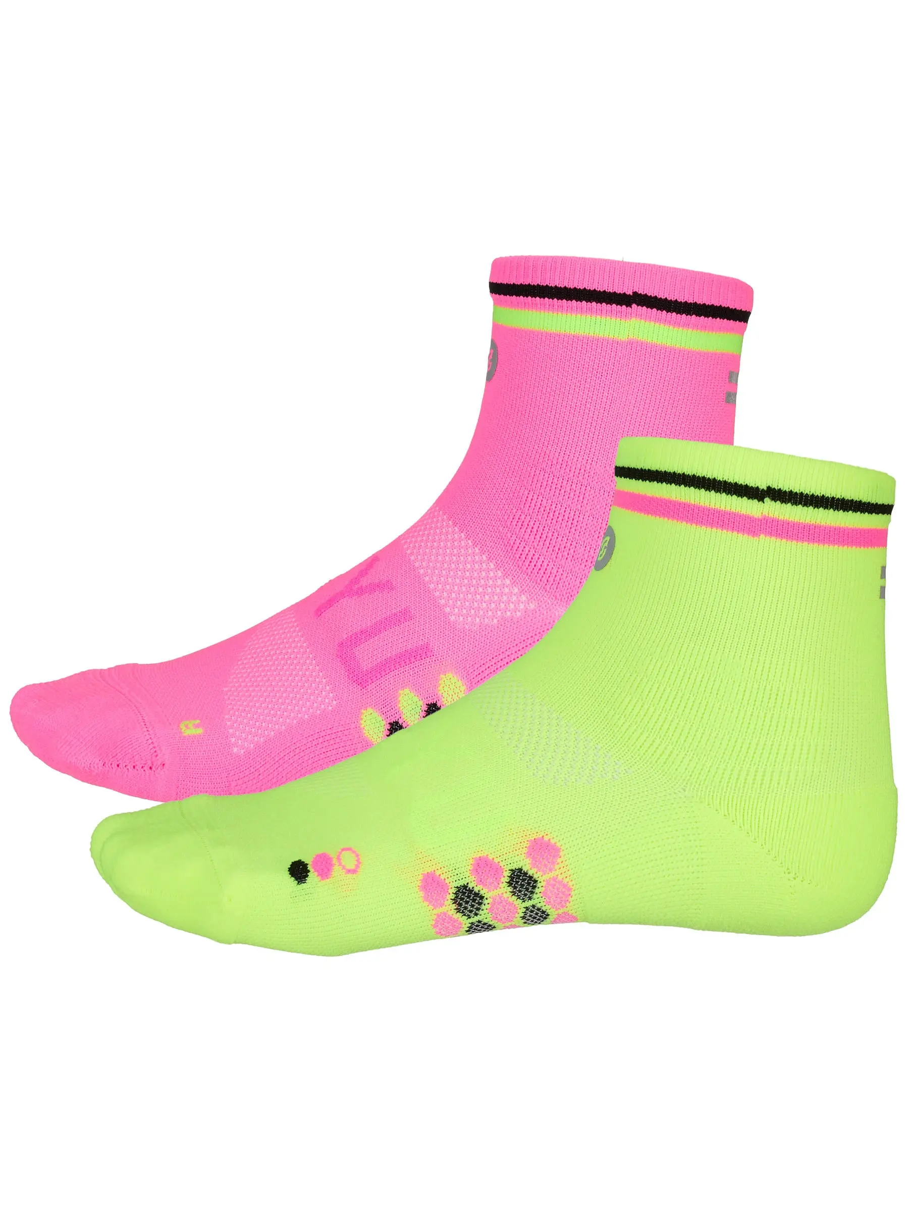 SHYU Racing Quarter Crew Socks Rhubarb/Custard/Black