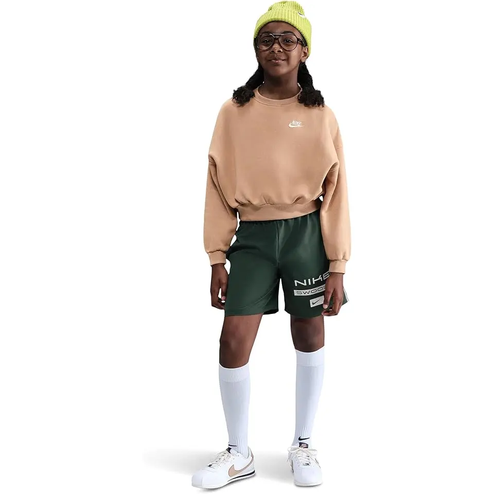 Club Fleece Boxy Crew-Neck Sweatshirt (Big Kid)