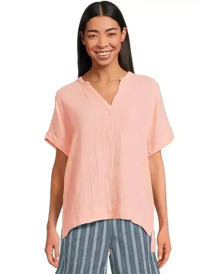Women's L.L.Bean Cloud Gauze Shirt Short Sleeve