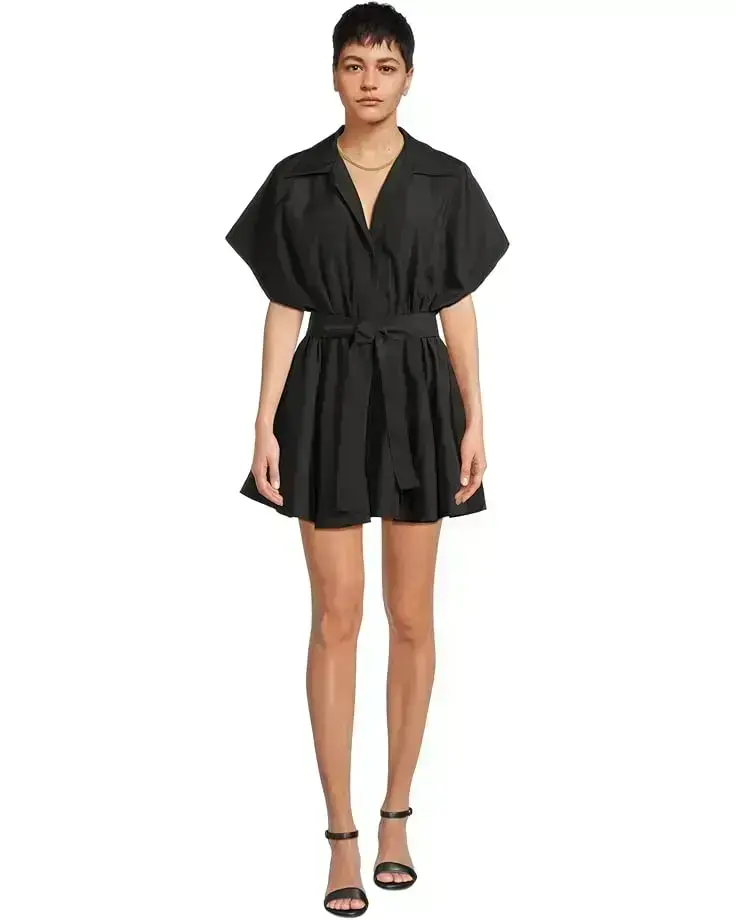 Women's Norma Kamali Super Oversized Sleeveless Boyfriend Neck Shirt Flared Mini Dress
