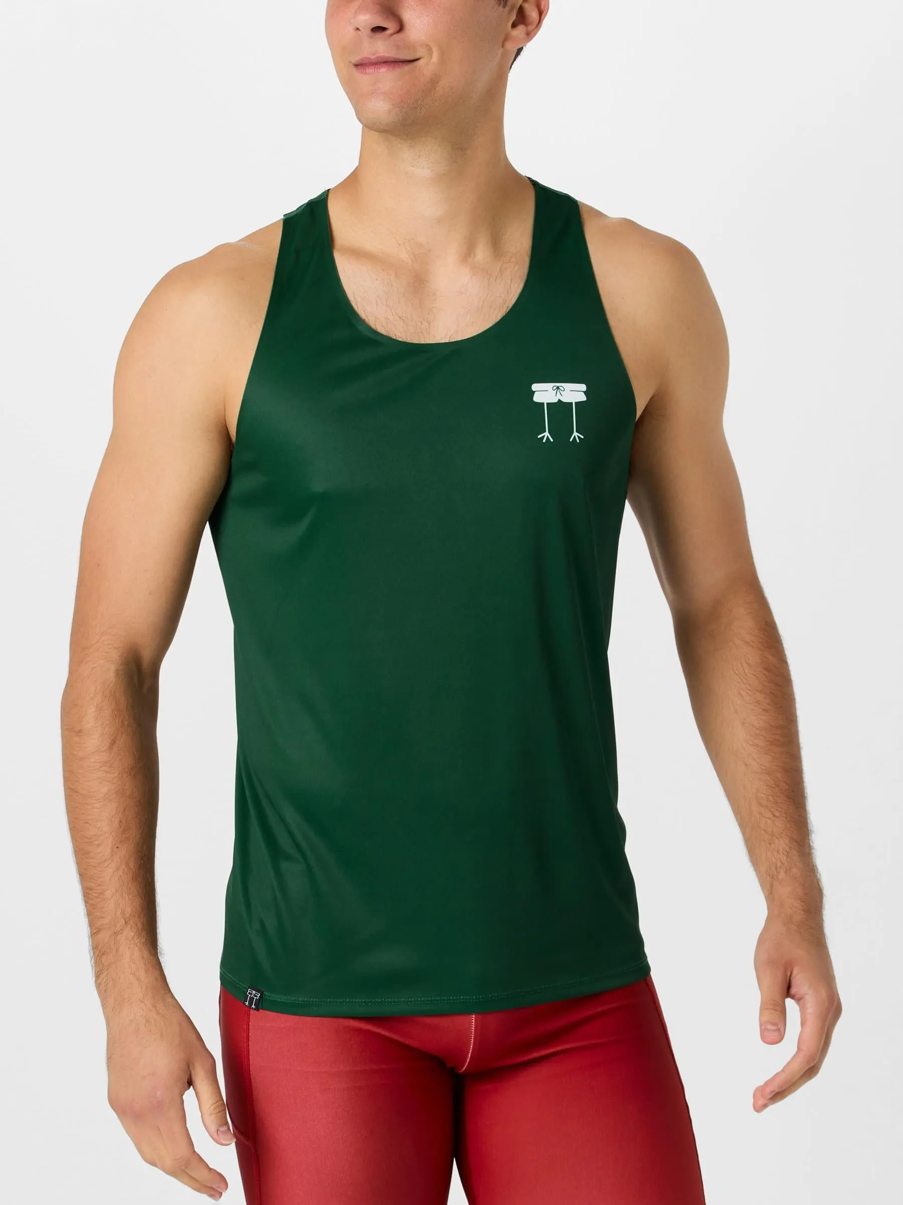 ChicknLegs Men's Forest Green Performance Singlet