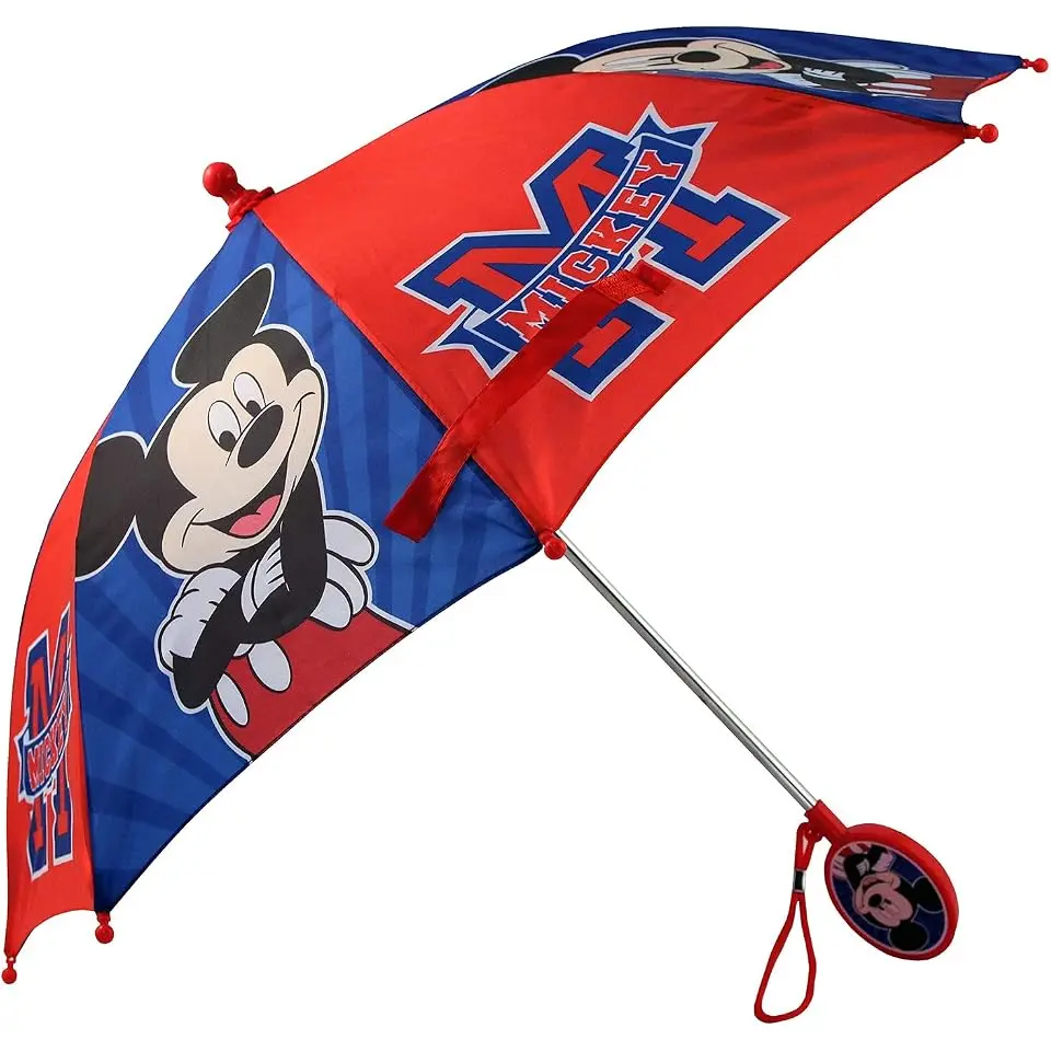 Kids Umbrella, Lightning or Mickey Mouse Toddler and Little Boy Rain Wear for Ages 3-6