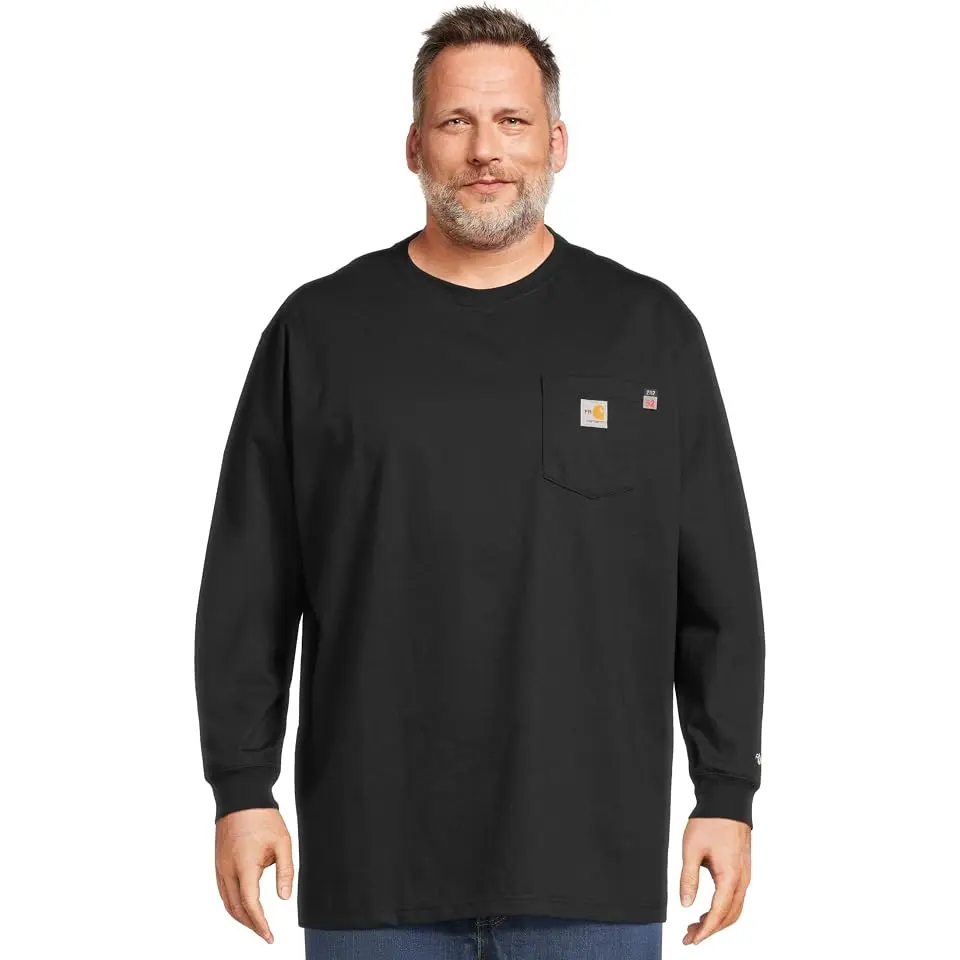 Big & Tall Flame Resistant Force Loose Fit Midweight Long-Sleeve Pocket T-Shirt