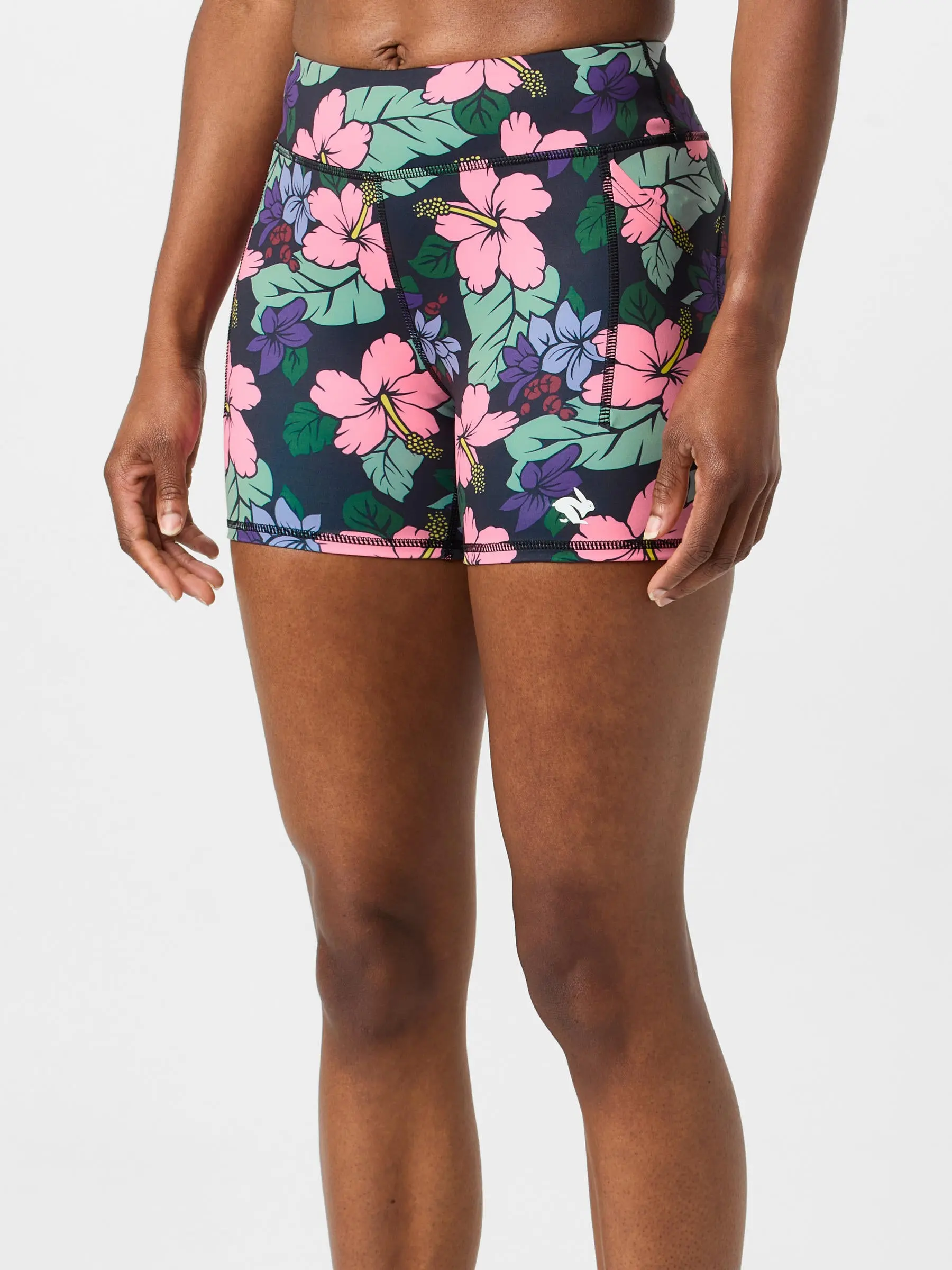 rabbit Women's Hibiscus Floral Speed Leggy 4" Short
