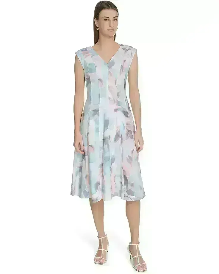 Women's Calvin Klein Printed Seamed Aline