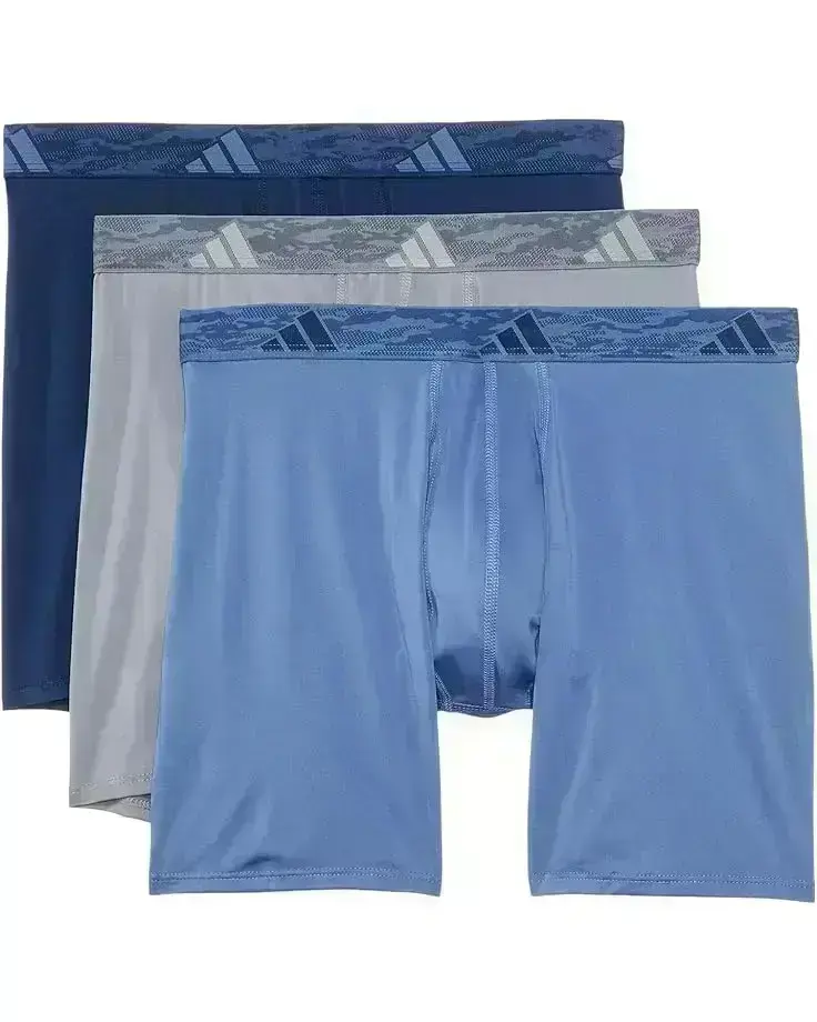 Men's adidas Athletic Fit Microfiber Boxer Brief Underwear 3-Pack