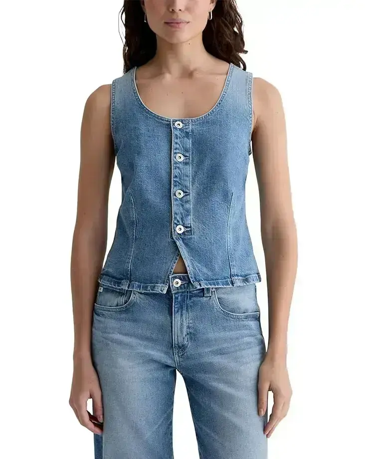 Women's AG Jeans Teagan Fitted Denim Vest in Helios