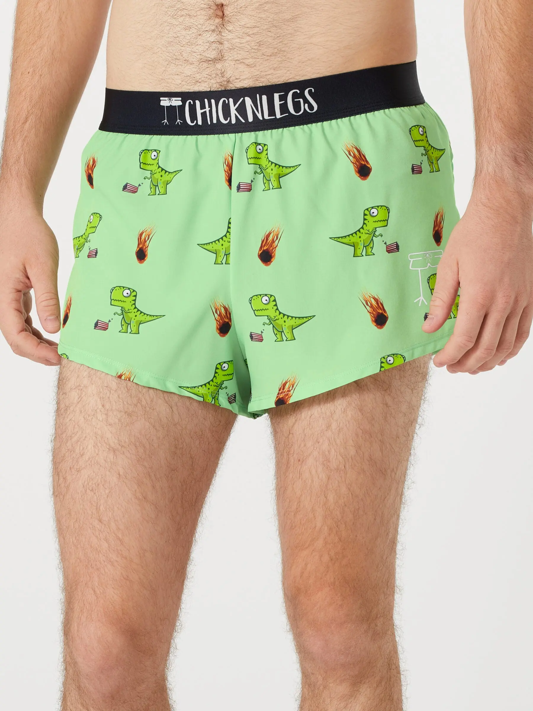 ChicknLegs Men's Dino-sore 2" Split Shorts