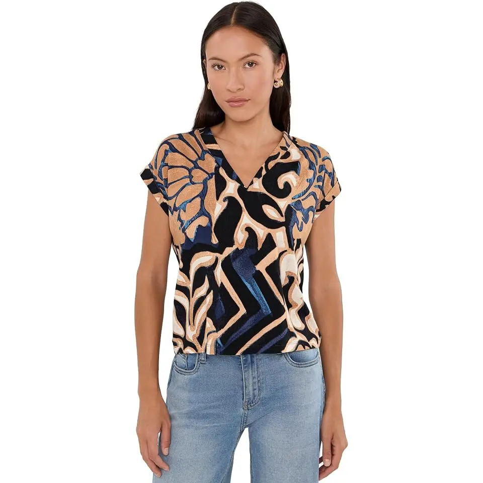 Petite Deco Blooms Cap Sleeve Tee